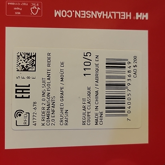 Helly Hansen 2.0 Rider one piece snowsuit size 5 - Picture 2 of 2